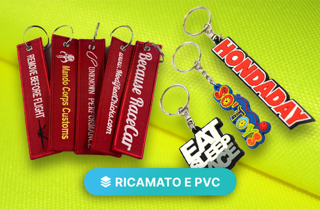 Llaveros de PVC y bordados en línea